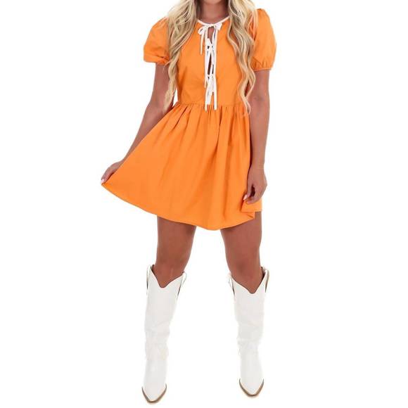 LE LIS Dresses & Skirts - NEW LE LIS power play bow detail mini dress in orange